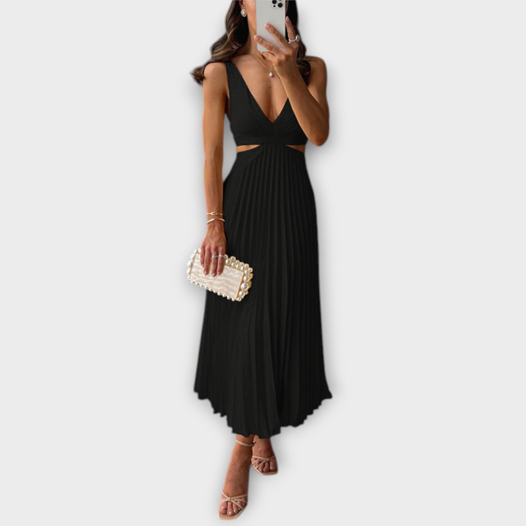 Vilma ™ ｜Elegantné midi večerné šaty s plisovaním