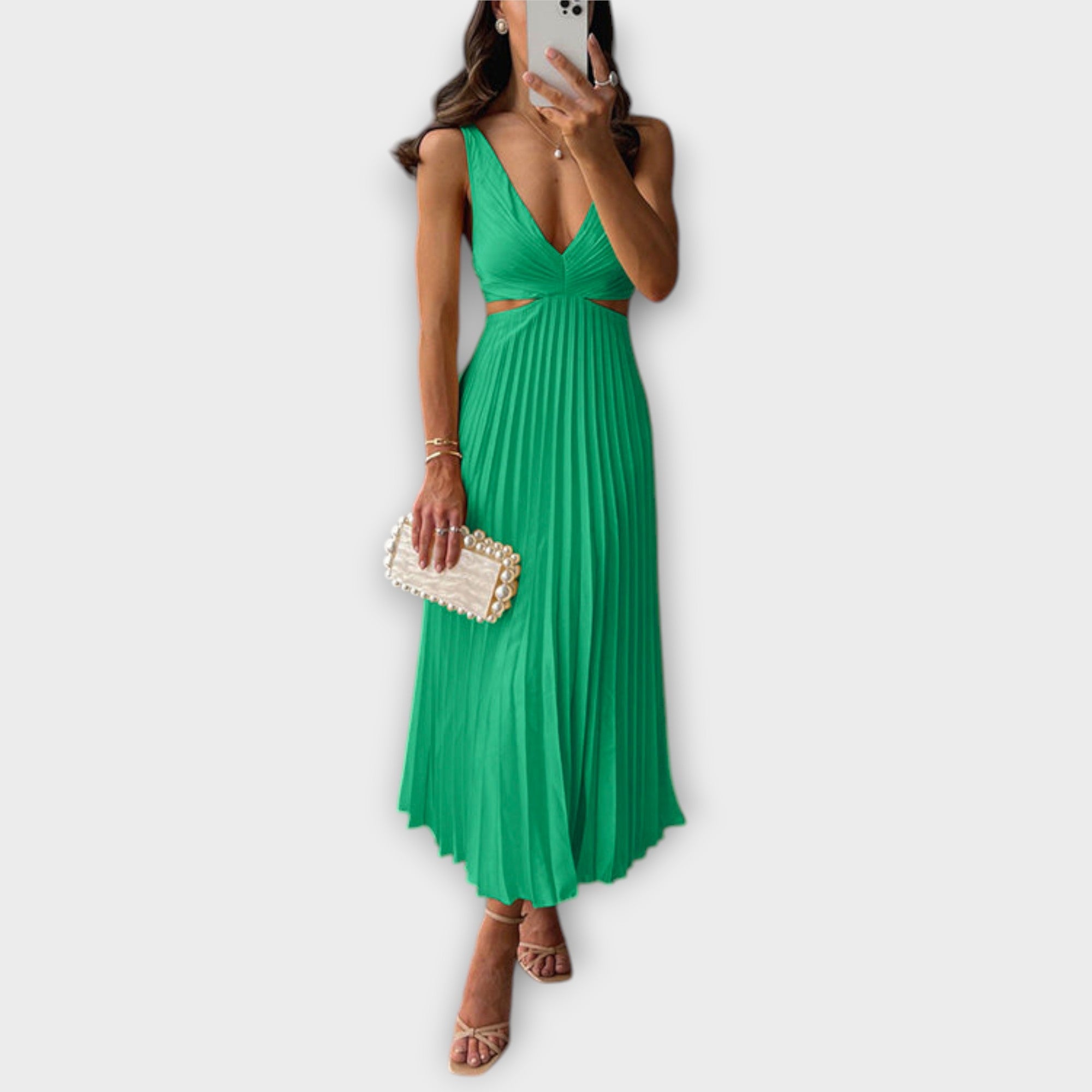 Vilma ™ ｜Elegantné midi večerné šaty s plisovaním