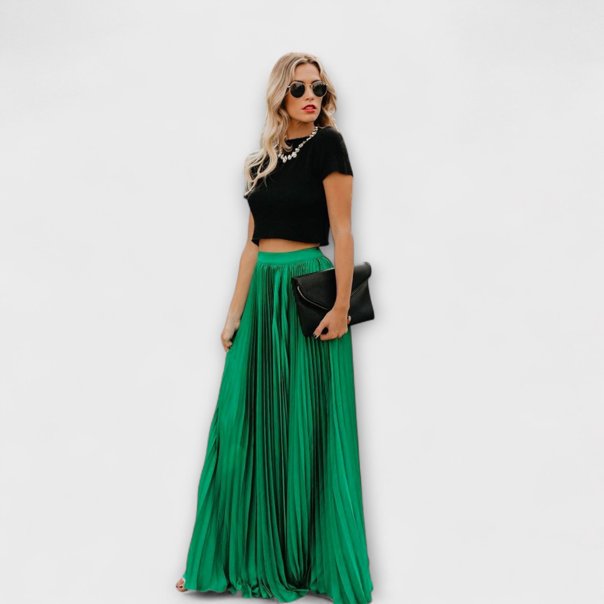 Klaudia ™ ｜Maxi sukňa plissé