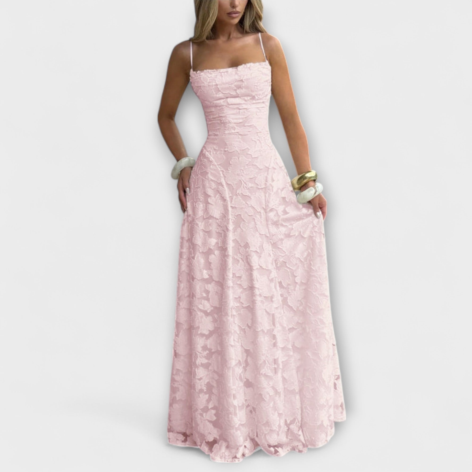 Emberly  ™ ｜ Elegantné Jacquard-Maxikleid