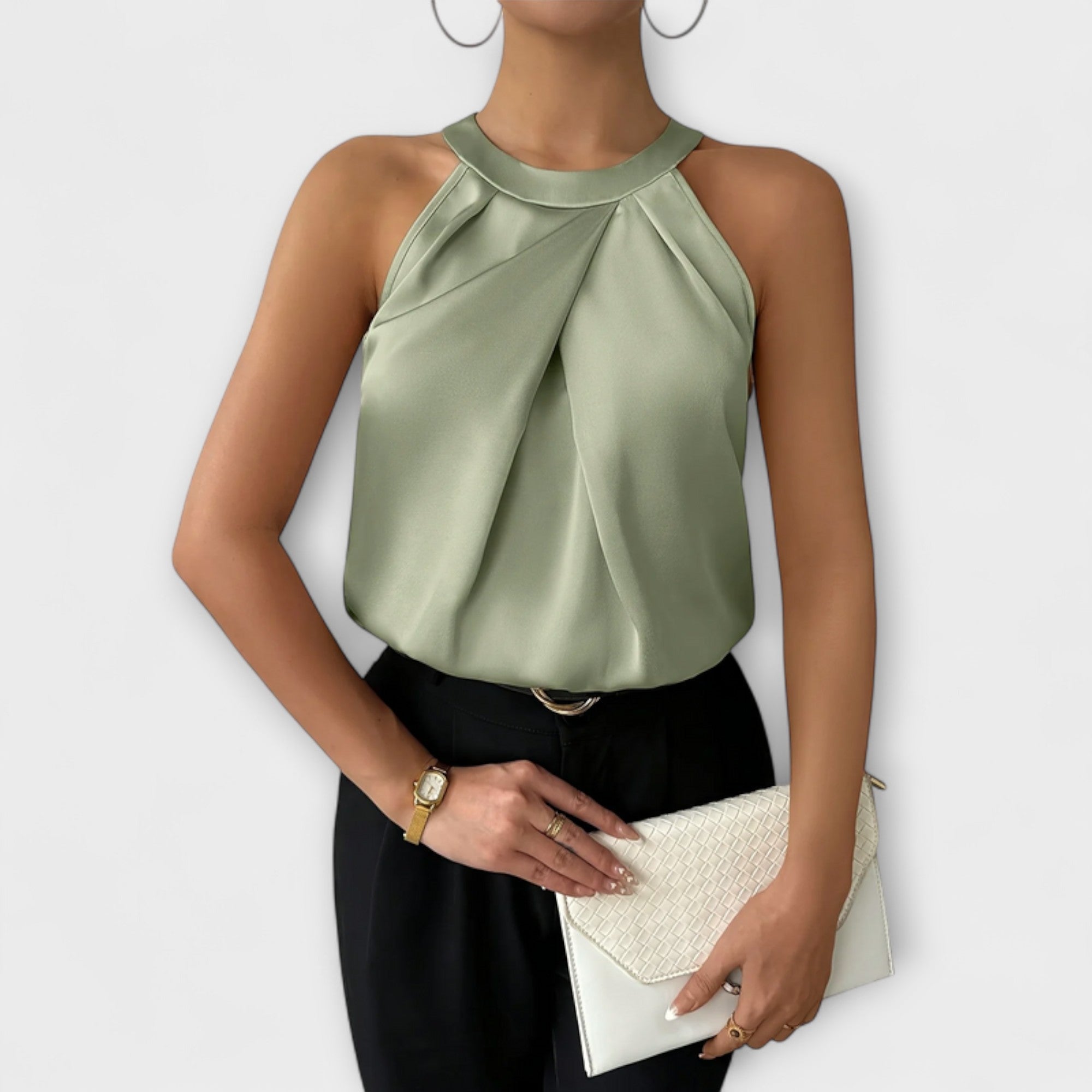 Skye ™ ｜ Šik saténová blúzka s off-shoulder dizajnom