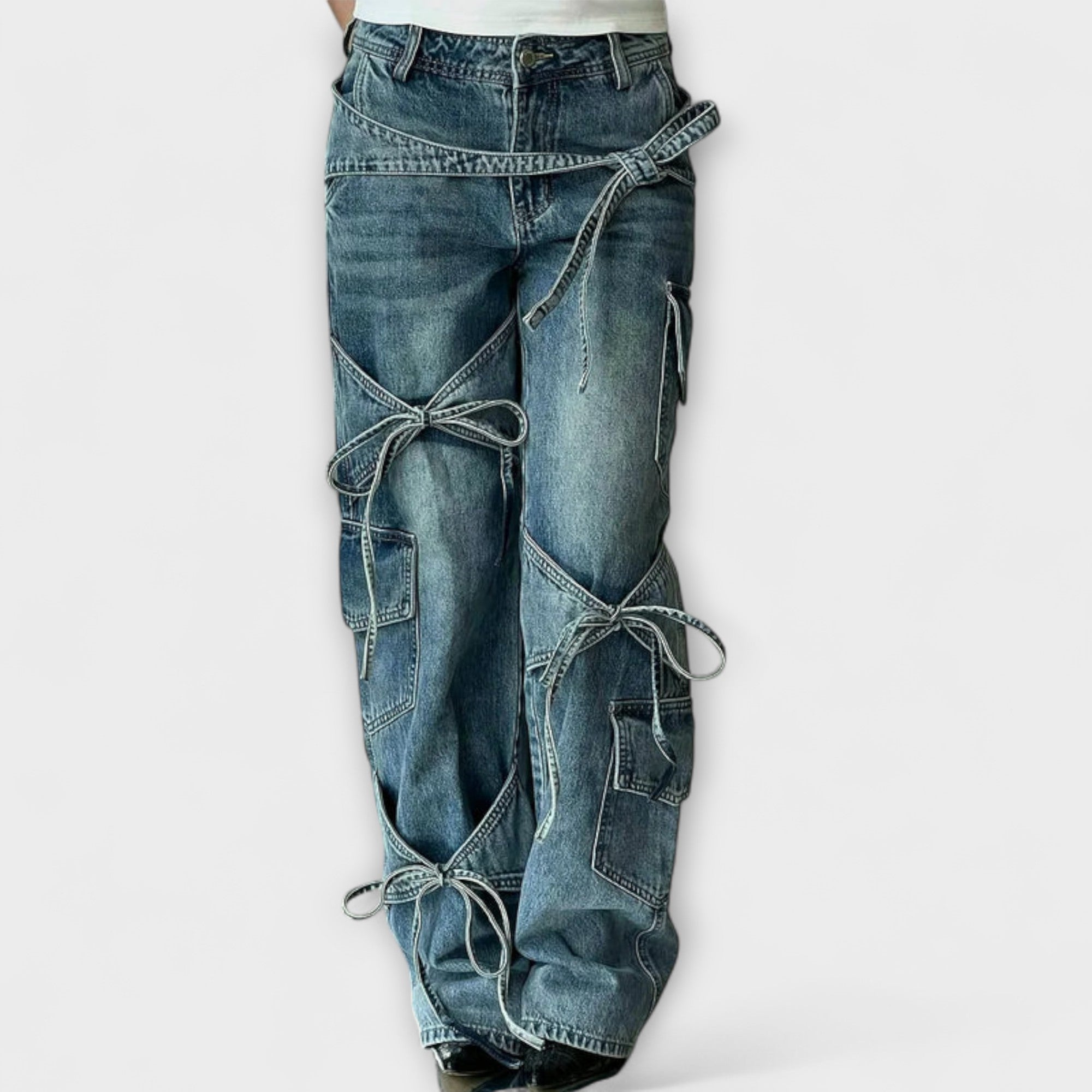 Paloma ™ ｜ Utility Denim Jeans s detailom uzla