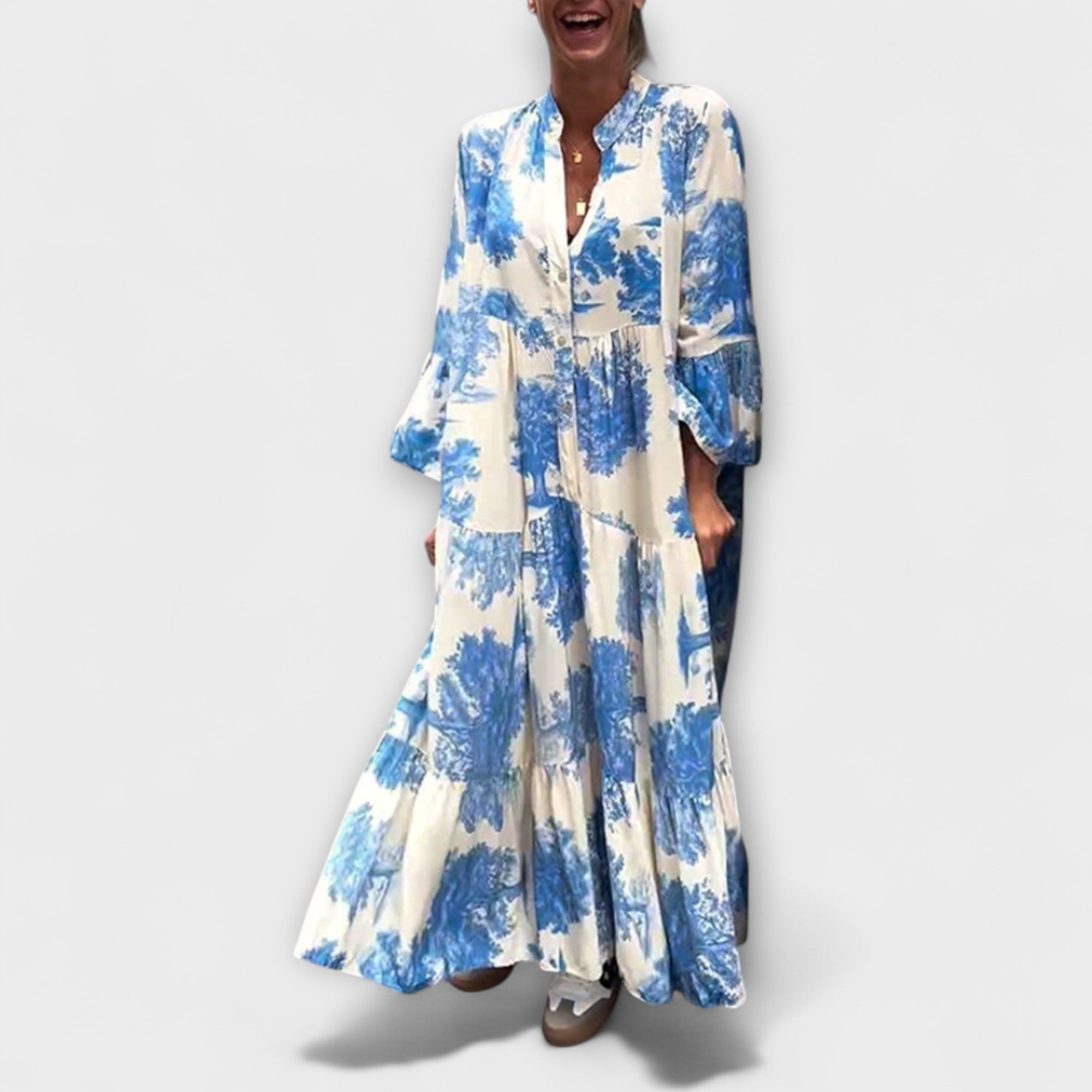 Nerina ™ ｜ Elegantné Kvetinové Maxi Šaty