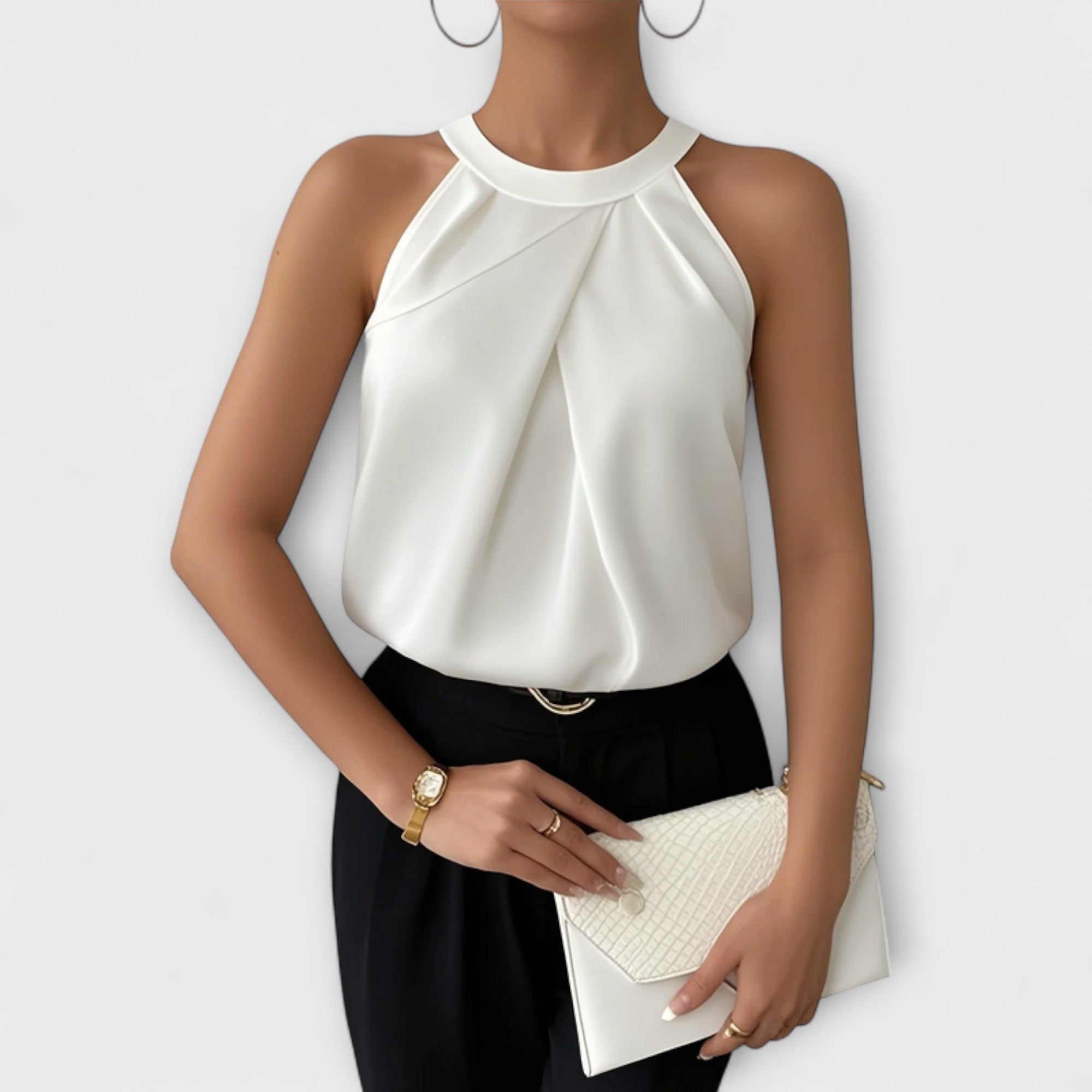 Skye ™ ｜ Šik saténová blúzka s off-shoulder dizajnom