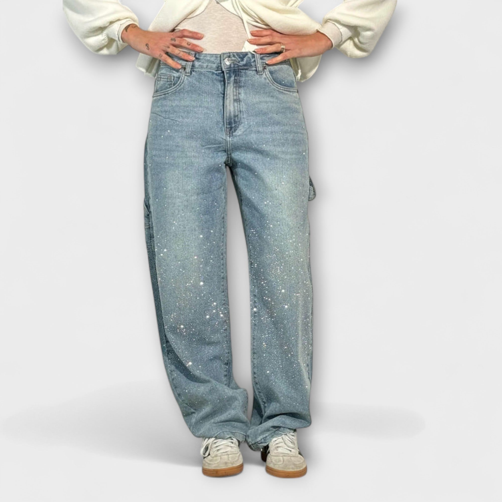 Fable ™ ｜Shine Denim Jeans v štýle Balloon Carpenter