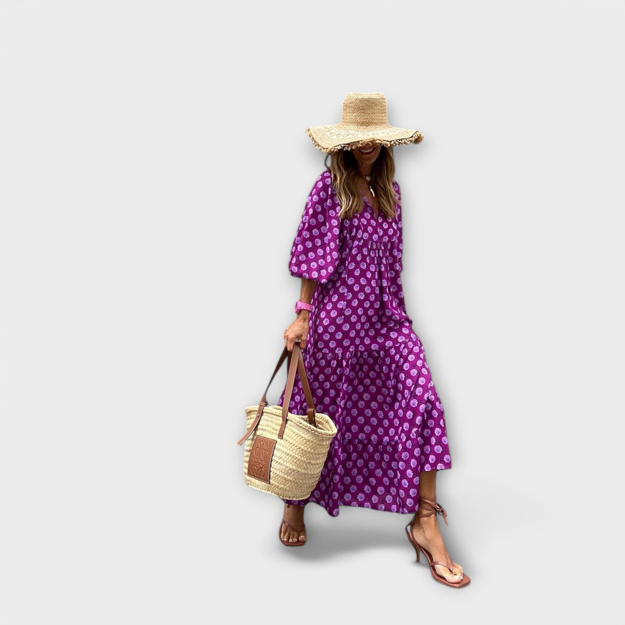 Aneta ™ ｜Elegantné geometrické maxi šaty