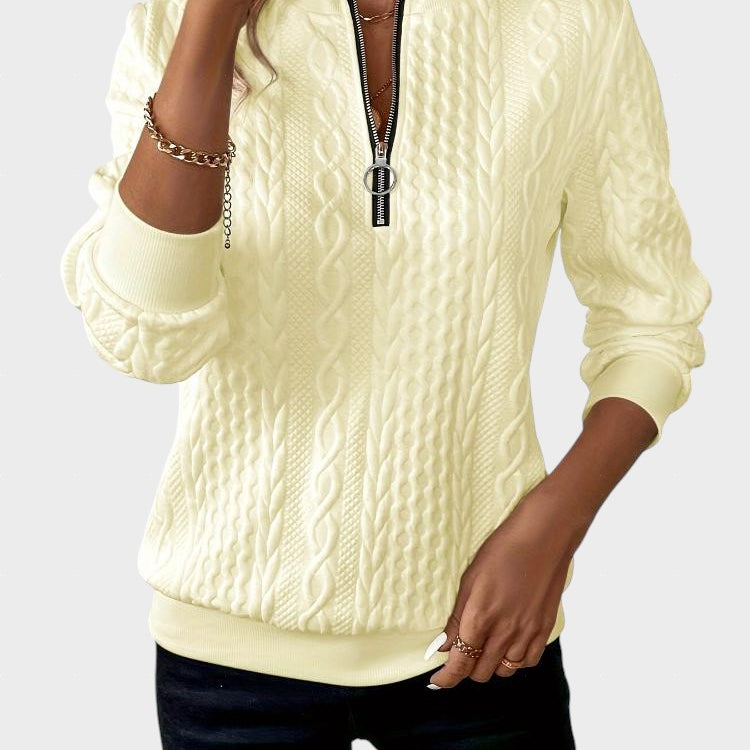 Alena™| Dámsky pletený sveter na zips
