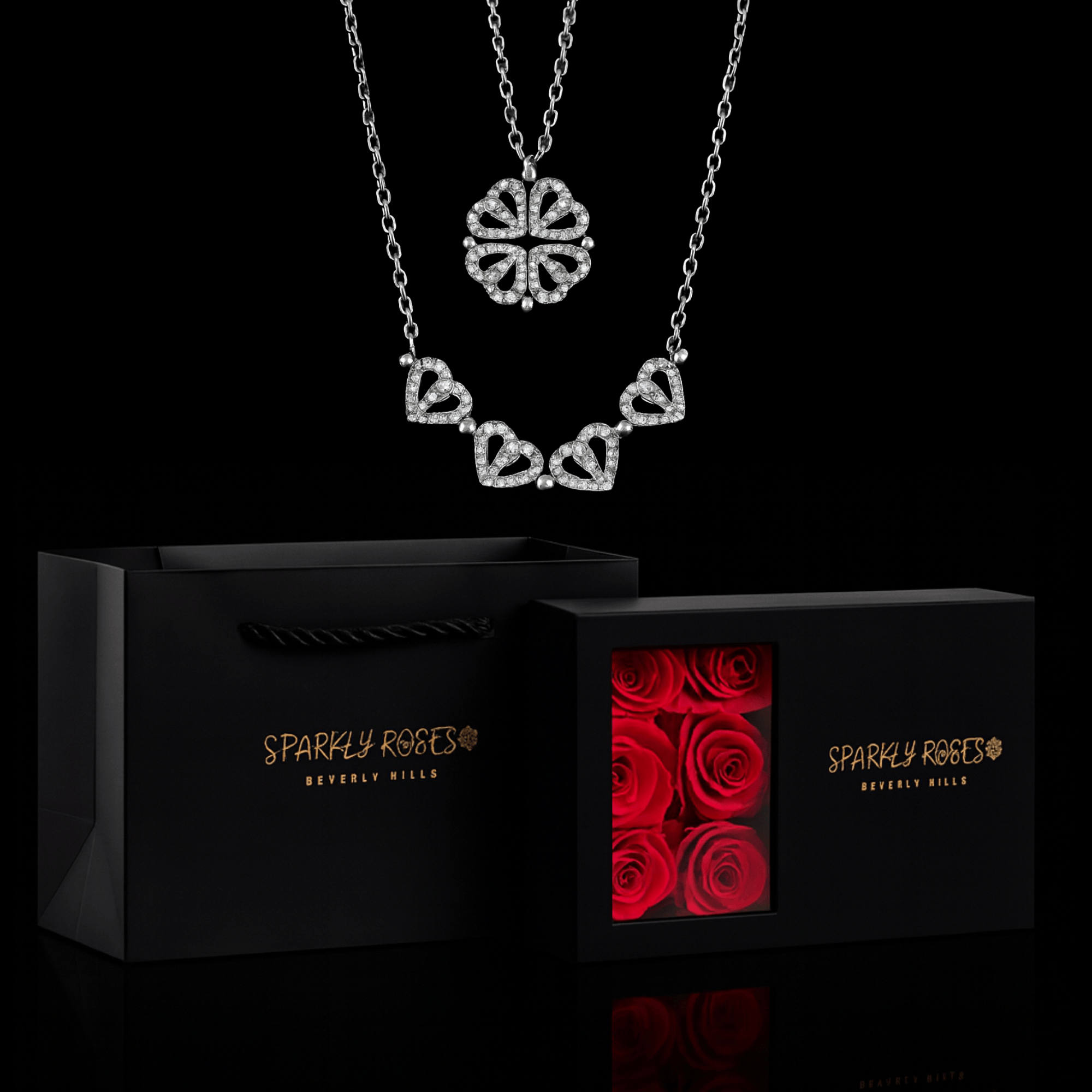 Clover Heart Necklace Gift Set